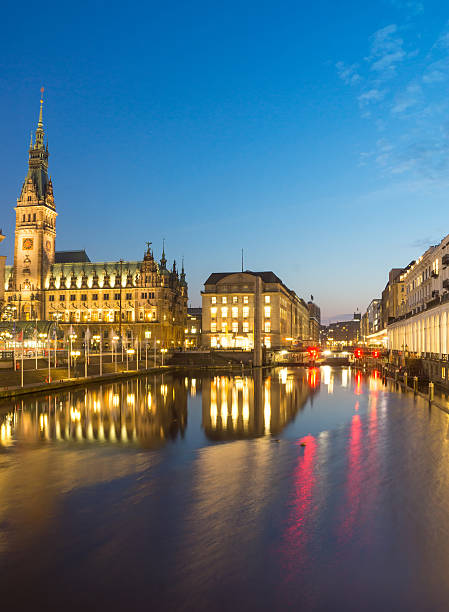 istock Townhall at night, Hamburg 490068609