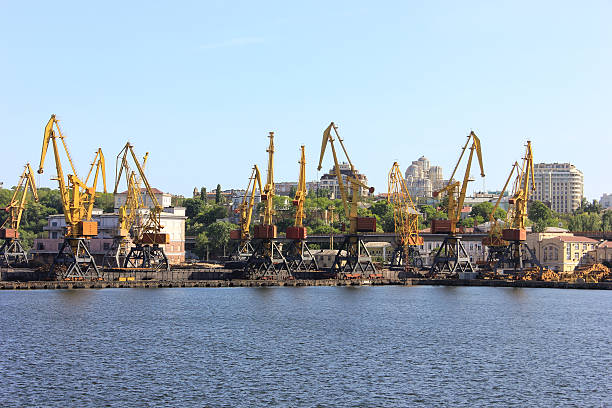 istock Harbor Portal Cranes 490069594