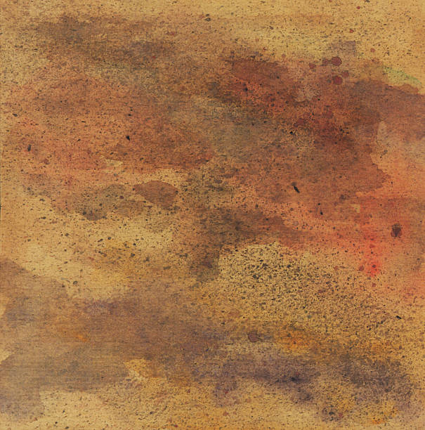 istock Brown yellow watercolor background. Abstract painting 490070186