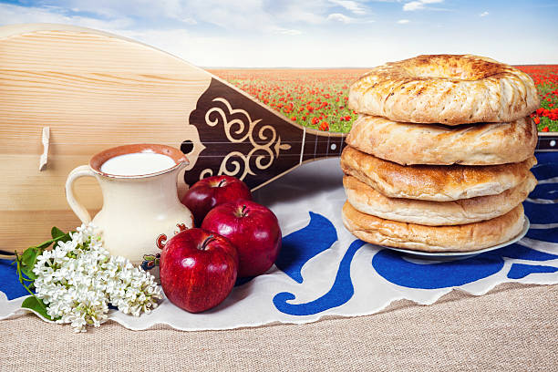 dombra и казахском питание - red poppies audio стоковые фото и изображения