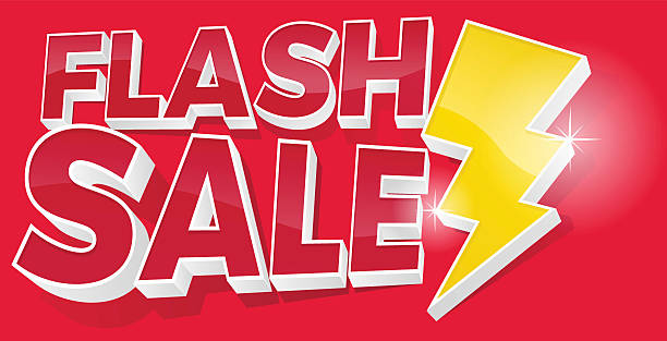 istock 3D Flash Sale and Lightening Bolt Promotional Sign 490070846