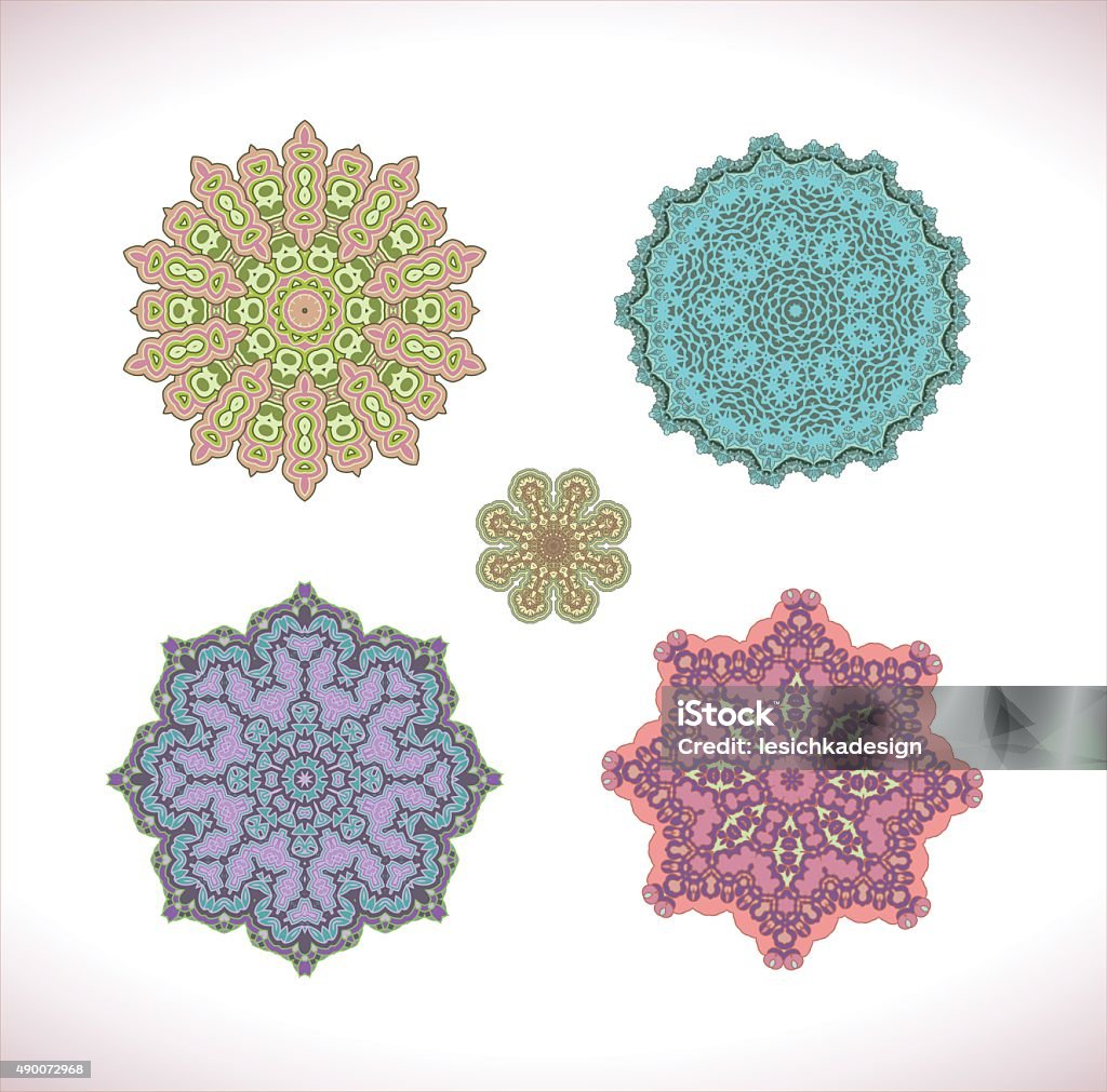 Patterns Of Rondon Round Ornament Pattern Set Stock Illustration - Download Image Now ...