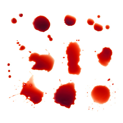 Blood stains set on a white background