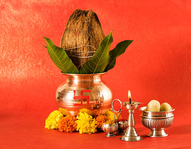 istock copper kalash and hindu puja or hindu pooja items 490077802