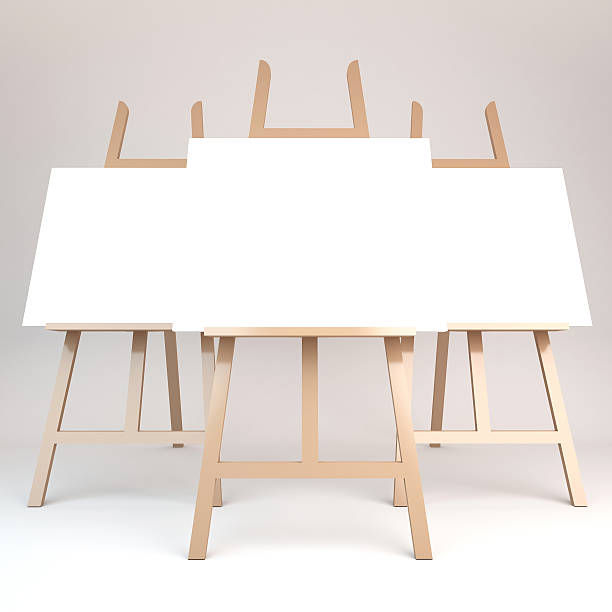 istock 3d rendering of a wooden easel 490078476