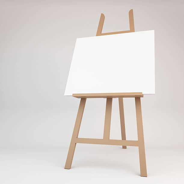 istock 3d rendering of a wooden easel 490078570