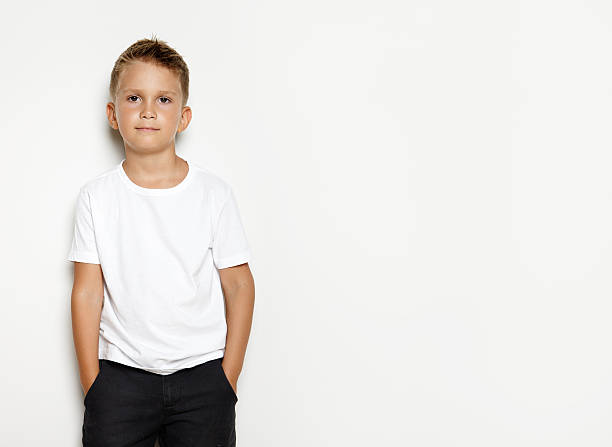 istock Mock up of young kid wearing black shorts 490079992