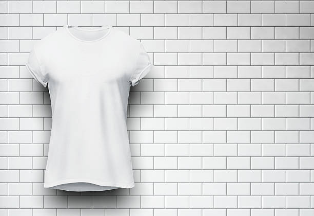 istock White tshirt isolated on the wall of bricks background 490080328