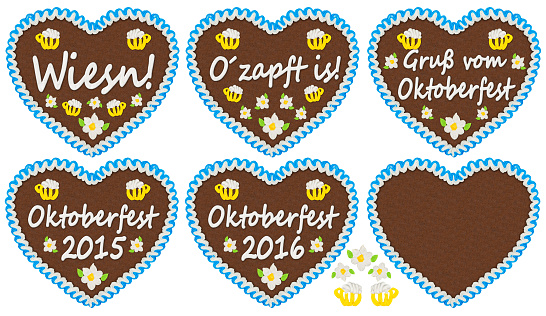 gingerbread heart collection with Beer Fest related  lettering