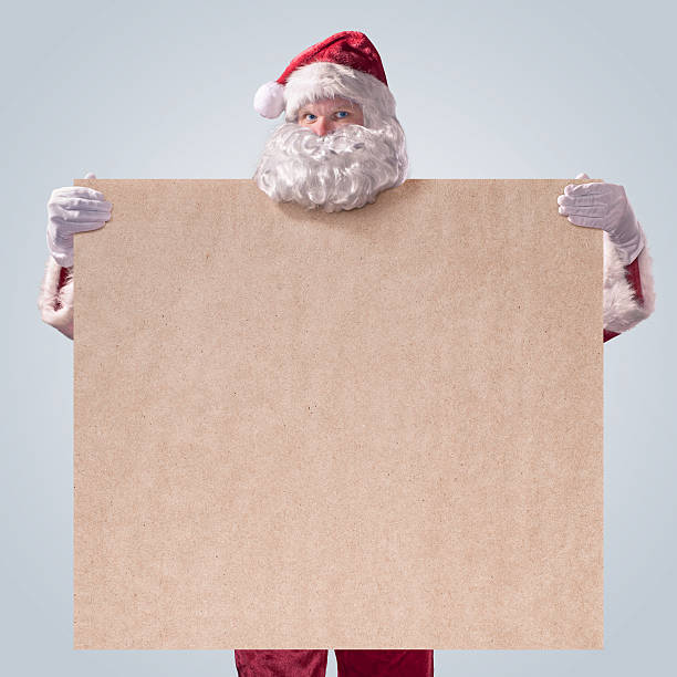 istock Santa Claus with poster 490081354