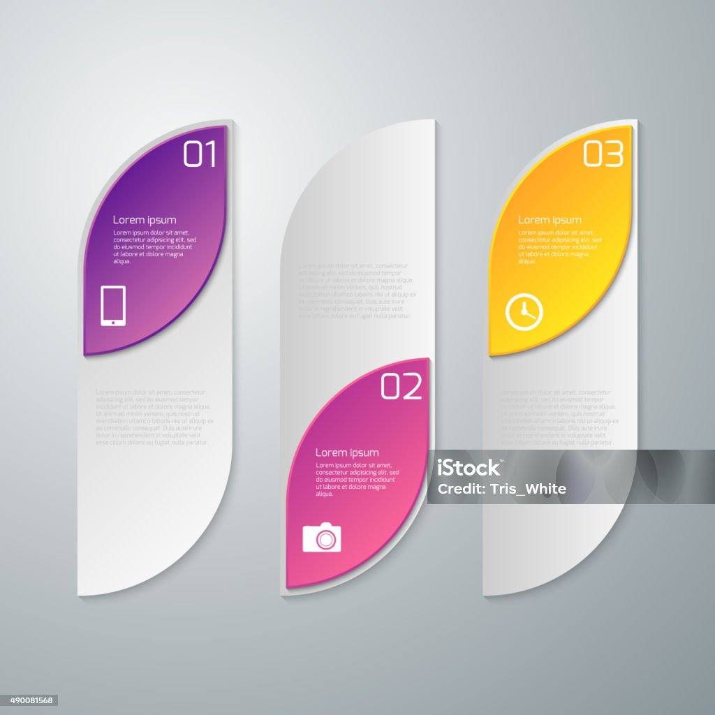 Three Rounded Rectangles Vector Illustration Infographics Three Rectangles With Rounded Corners ...