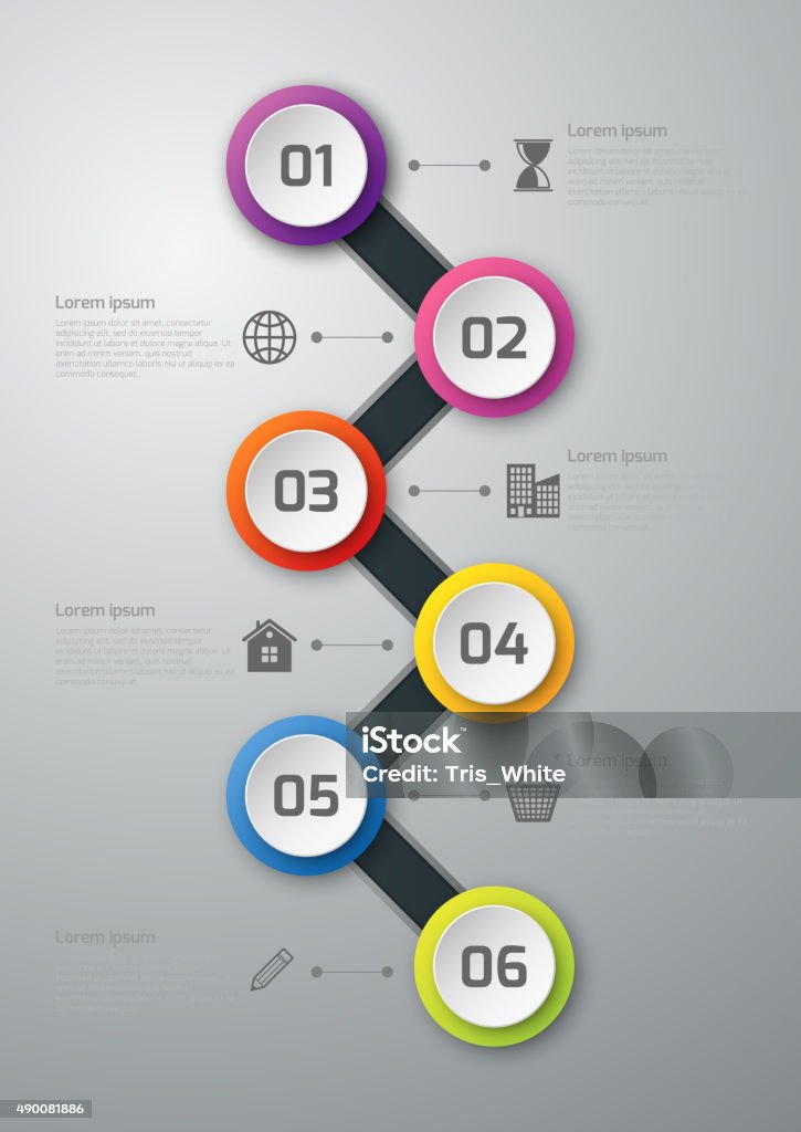 Timeline In Paper Vector Illustration Infographics Timeline Paper Circles Stock ...