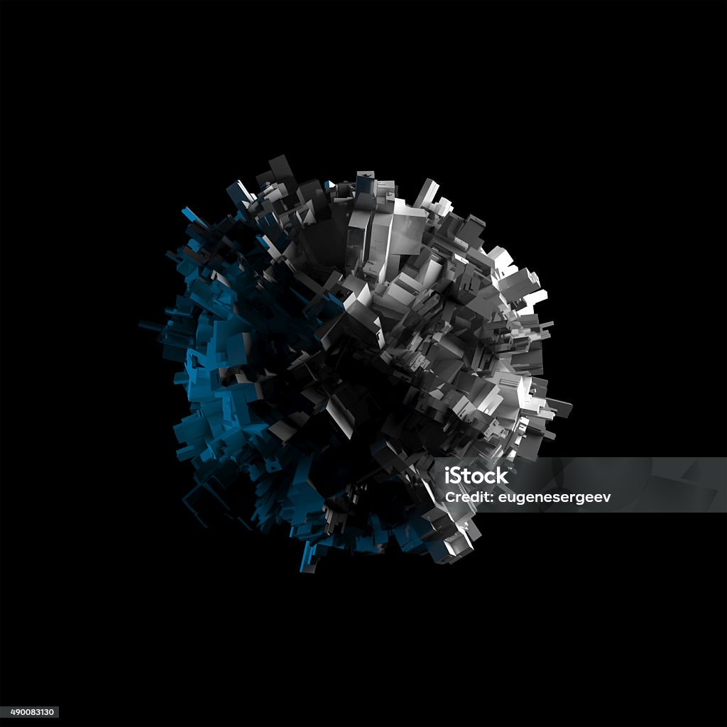 Square Flying Object Abstract Flying Spheric Object Isolated On Black 3d Stock Photo ...