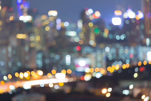 istock Abstract blurred bokeh lights city background 490098624