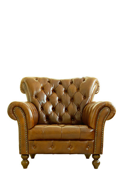 istock Leather armchair classical style isolated on white. Clipping pat 490099654