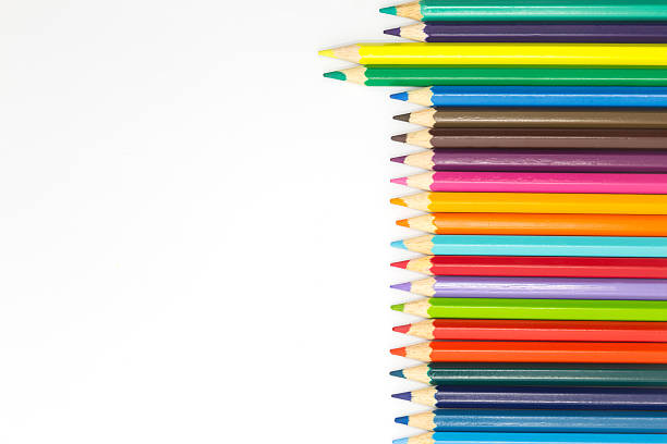 istock Mixed of multiple colour pencil on white background 490099732
