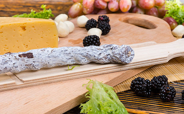 istock Dried cured spicy sausage 490101110
