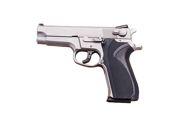istock Use Modern handgun M9 close-up. Isolated on a white background. 490101646