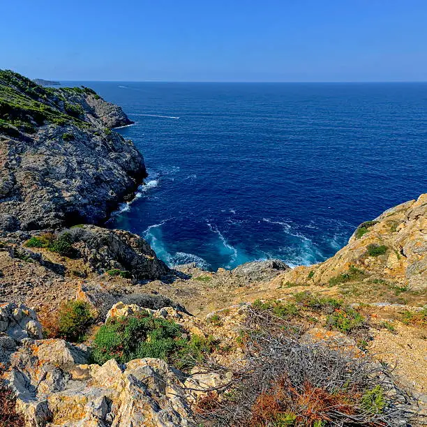 Punta de Capdpera, Majorca, a fragment of coast,