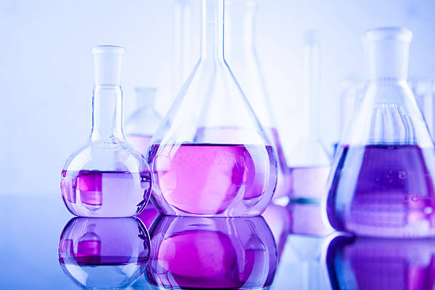 istock Chemical,science and laboratory glassware background 490102592
