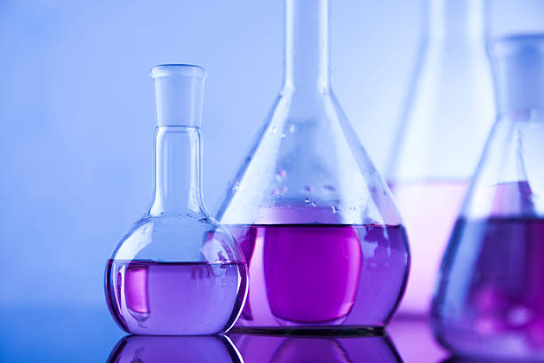 istock Chemical,science and laboratory glassware background 490102988