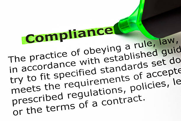 compliance-definition - legal system business book advice stock-fotos und bilder