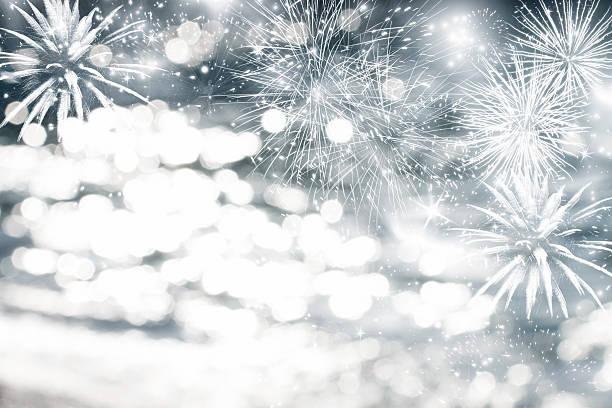 istock Abstract holiday background with fireworks and sparkling lights 490105650