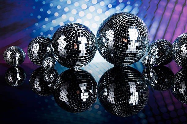 istock Disco Balls, sound waves and Music background 490107420