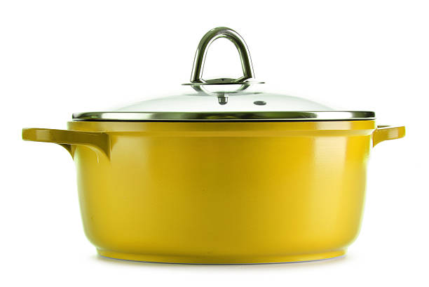 istock Steel pot isolated on white background 490109072
