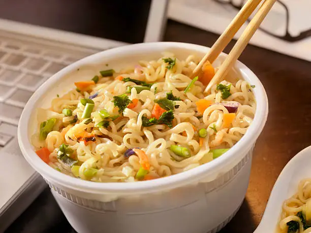 Instant Udon Noodle Soup at your Desk - Photographed on a Hasselblad H3D11-39 megapixel Camera System