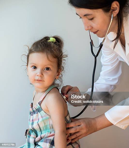 Doctor Examining Toddler Girl Stock Photo - Download Image Now - 2-3 Years, 2015, 25-29 Years