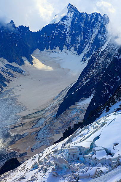 Denali Mountain and glaciers seen from the air