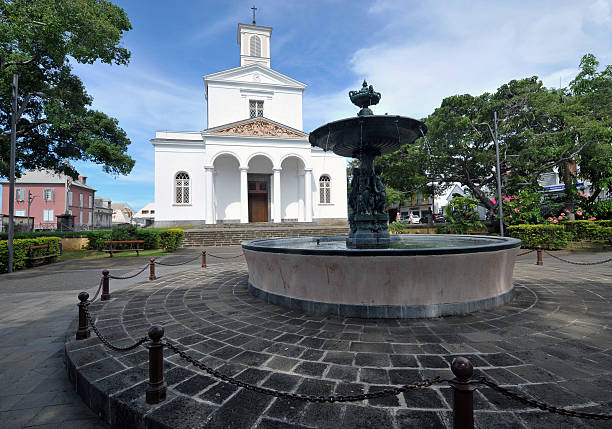 istock Cathedral and fountain, St Denis, Reunion 490129253