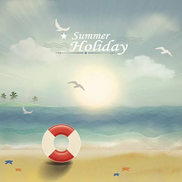 Vector illustration of Summer beach holiday
