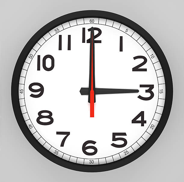 Clock Face 3 o'clock stock photo