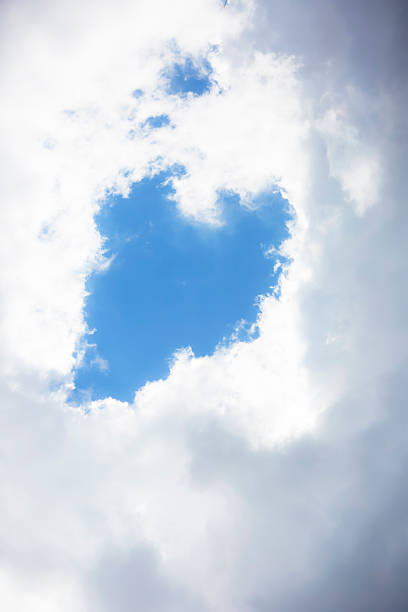 istock Cloudscape in shape of heart, stormy sky background, copy space 490129970