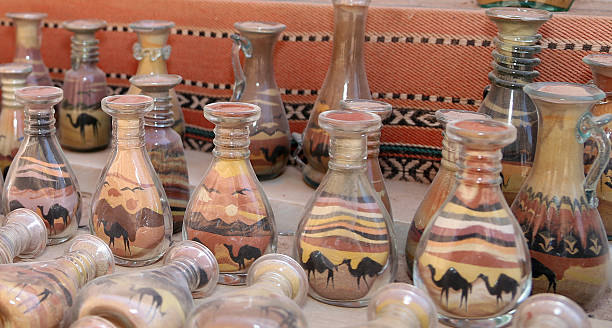 istock traditional local souvenirs in Jordan- bottles with sand 490130889