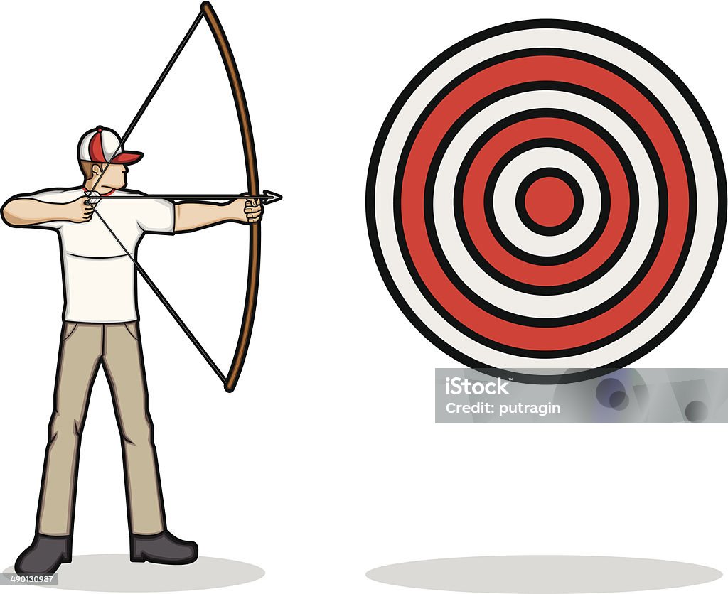 aim a target A cartoon illustration of an archer aim a target Accuracy stock vector