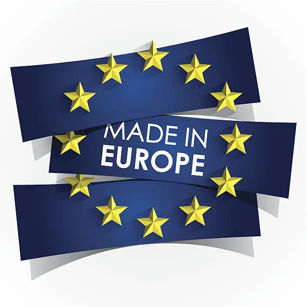 Vector illustration of Made In Europe Badge