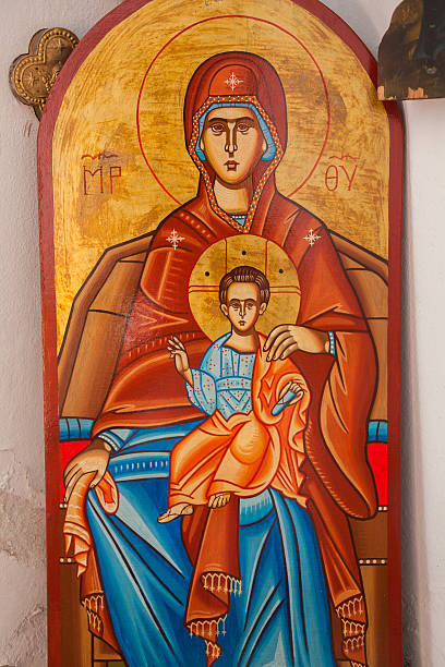 istock Virgin Mary holding the Child Jesus Eastern Orthodox Icon 490132727