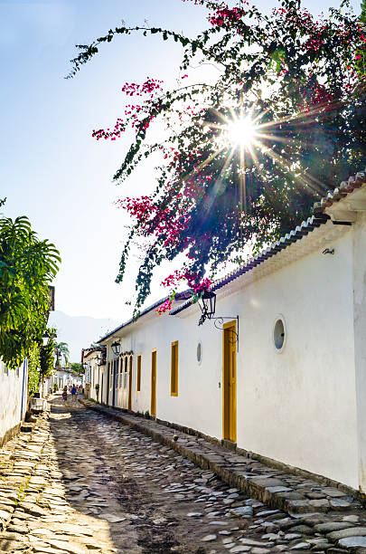 Street in the Historic Center of Paraty stock photo