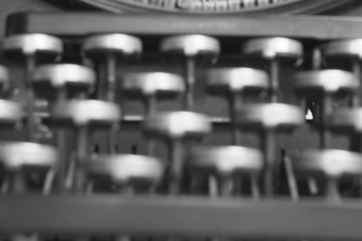 typewriter, black and white, detail