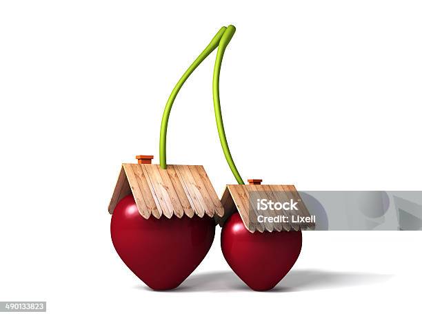 Cherry Stylized House Stock Photo - Download Image Now - Abstract, Apartment, Candy