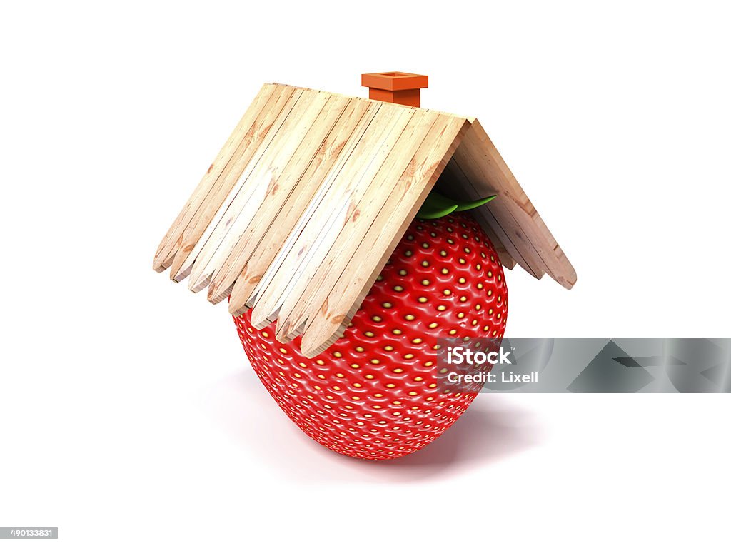 Fragole casa tetto - Foto stock royalty-free di Albero