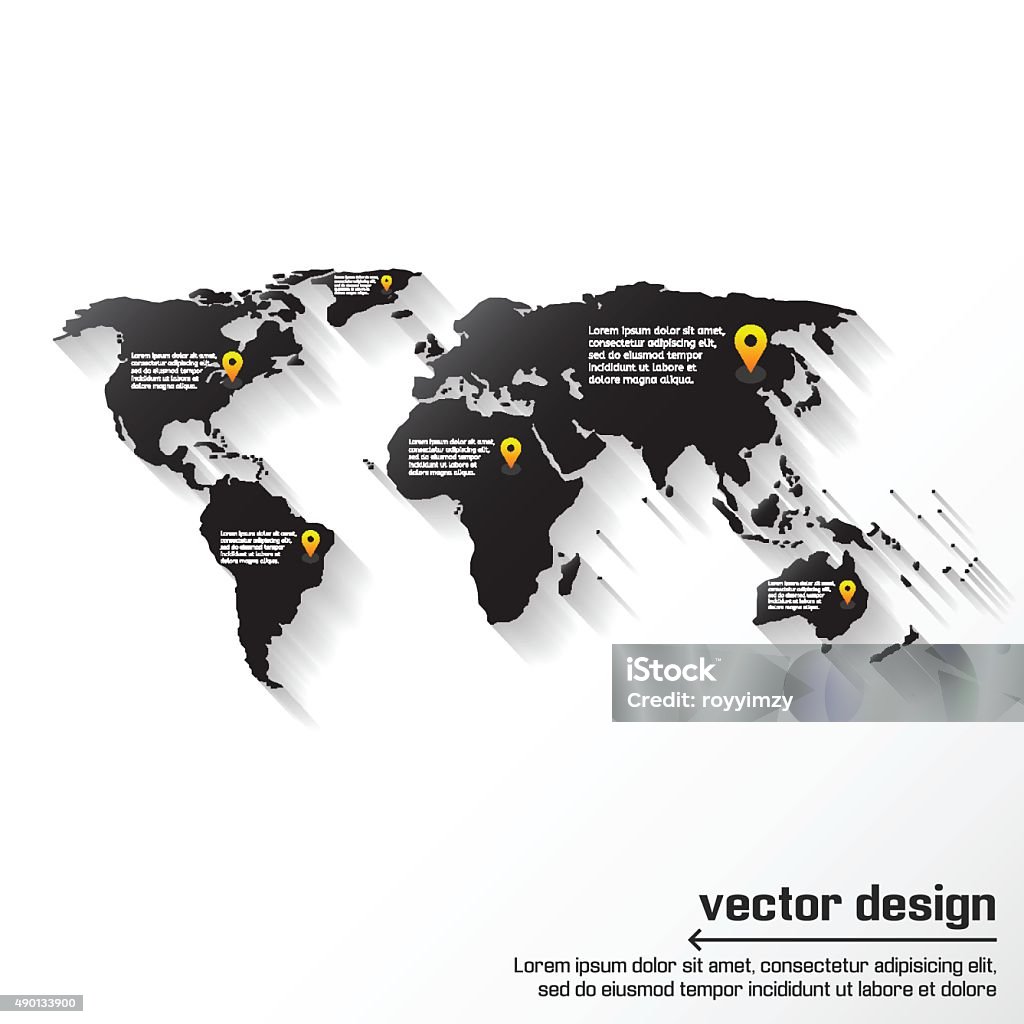 Vector World Map Design Stock Illustration - Download Image Now - 2015 ...