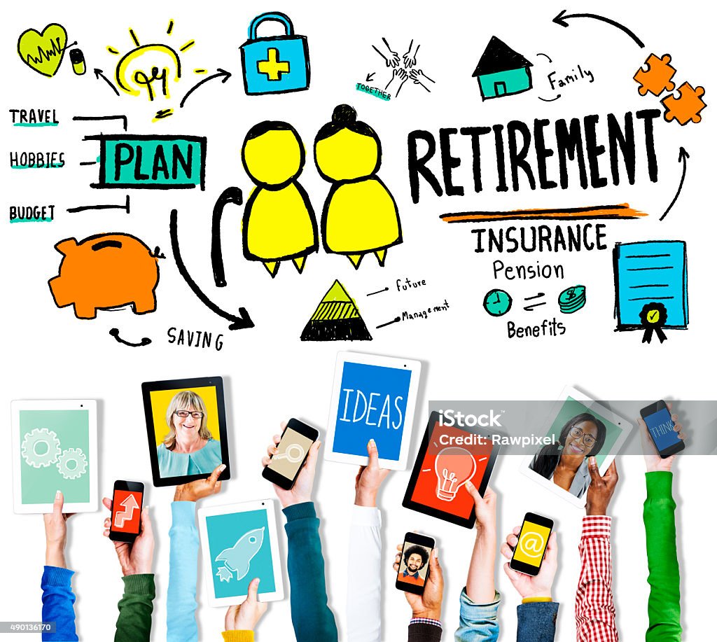 Retirement Insurance Pension Saving Plan Benefits Travel Concept 2015 Stock Photo