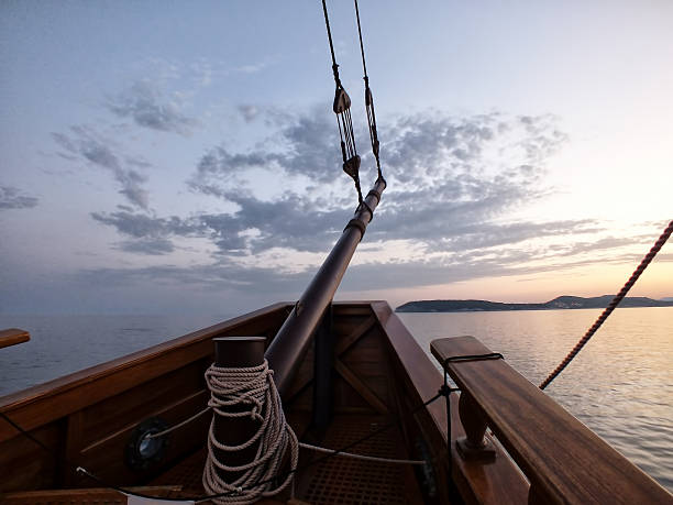istock Head sails on a  yacht at sea. 490136263