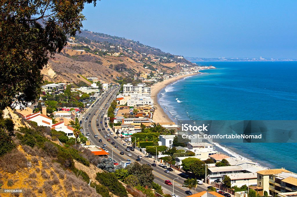Pacific Coast Highway. Pacific Coast Highway from Malibu, California. Malibu Stock Photo