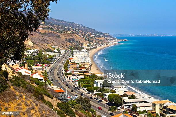 Pacific Coast Highway Stock Photo - Download Image Now - Malibu, California, California State Route 1
