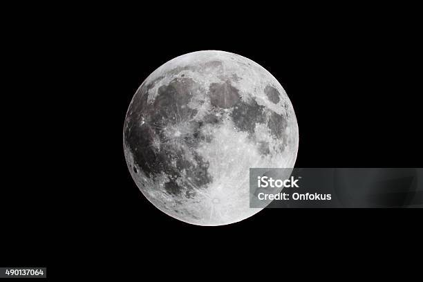 Full Moon Close Up Stock Photo - Download Image Now - Moon, Moon Surface, Planetary Moon